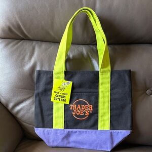 Traders Joes Black Green Purple Bottom w/ Orange Lettering Trick OR Treat Canvas